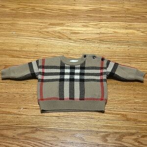 Burberry Kids' Beige Plaid Sweater